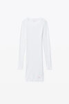 Alexander Wang white crystal hotfix long-sleeve loungewear minidress