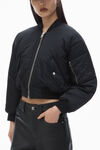 Alexander Wang black logo-embroidered bomber jacket