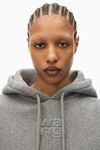 alexander wang puff logo hoodie in glitter terry sidewalk