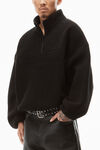 alexander wang 毛圈布半拉链运动衫 black