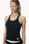 Alexander Wang navy racerback tank in ribbed cotton jersey