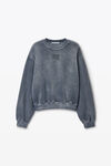 Alexander Wang washed asphalt essential 毛圈布徽标装饰运动衫