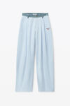Alexander Wang oxford blue/white 牛仔布腰带棉质牛津布长裤