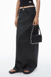 Alexander Wang black primal 纳帕羊皮五口袋铅笔半身裙