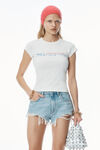 Alexander Wang vintage white 做旧徽标装饰 t 恤