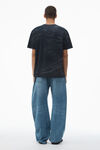 Alexander Wang washed black 棉质平纹针织布中性徽标装饰 t 恤