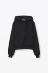 alexander wang 发泡徽标装饰硬挺毛圈布连帽衫 black