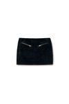 Black Bubble Grain Velvet Mini Skirt