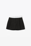 alexander wang pleated shorts in wool tailoring black