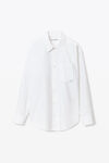 alexander wang boyfriend shirt in compact cotton white
