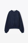 alexander wang puff logo sweatshirt in glitter terry nine iron