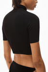 alexander wang 紧身尼龙短袖高领衫 black