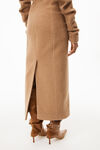 alexander wang fitted long coat in stretch wool camel