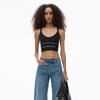 Alexander Wang black logo elastic bra in ribbed jersey