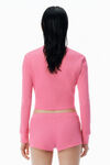 Alexander Wang lotus pink 粉色华夫纹针织开衫