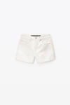 alexander wang shorty high-rise shorts in natural denim vintage white