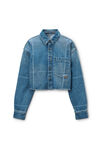 Alexander Wang vintage marbled blue 做旧效果大理石蓝牛仔布短款衬衫