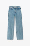 alexander wang ez - mid rise straight leg jean in denim vintage light indigo