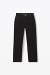 alexander wang og 高腰烟管牛仔裤 washed black