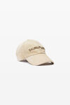 Alexander Wang weathered tan 3d 徽标装饰刺绣植绒牛仔布帽