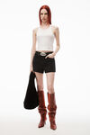 alexander wang shorty 高腰牛仔短裤 washed black