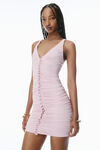 Alexander Wang pink chalk sheer ruched tank minidress