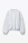 Alexander Wang light heather grey logo embroidered oversized sweatshirt in cotton