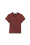 Alexander Wang acid bright red shrunken logo embossed tee in cotton