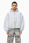 Alexander Wang light heather grey 徽标刺绣加大号棉质卫衣
