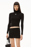 alexander wang 弹力针织高领上衣 black