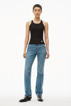Alexander Wang black racerback tank in ribbed cotton jersey