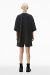 Alexander Wang washed black oversized baseball shirt in cotton jersey