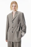 Alexander Wang mink melange grey wool mohair blazer