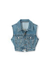 alexander wang 牛仔紧身机车背心 vintage medium indigo