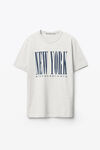 alexander wang ny puff graphic tee in compact jersey light heather grey