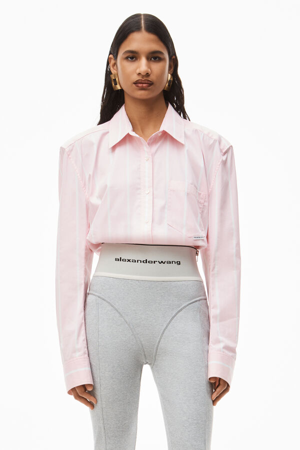 ALEXANDER WANG LOGO ELASTIC LEGGING IN RIBBED JERSEY 