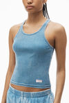Alexander Wang washed blue 罗纹棉经典工字背心