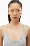 alexander wang logo elastic dress in ribbed jersey grey