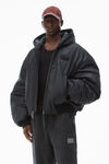 alexander wang sweatpant in acid wash dense fleece acid black