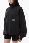 alexander wang 酸洗棉质高领套头衫 acid black