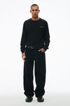 alexander wang long-sleeve tee in high twist jersey black