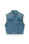 alexander wang oversized vest in denim vintage medium indigo