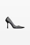 alexander wang delphine 105 pump in mesh/crystal black