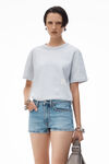 Alexander Wang light heather grey puff logo tee in cotton jersey