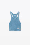 Alexander Wang washed blue 罗纹棉短款工字背心