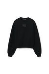 alexander wang puff logo sweatshirt in structured terry black