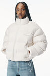 Alexander Wang paper white white logo jacquard puffer jacket