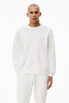 alexander wang 中性款棉质保暖华夫格长袖衫  white