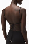 alexander wang crystal charm bikini top in jersey black
