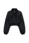 Alexander Wang faded black black brushed denim funnel neck jacket